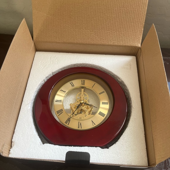 Elegant Desk Clock in box. 8 inches tall. - Picture 2 of 14